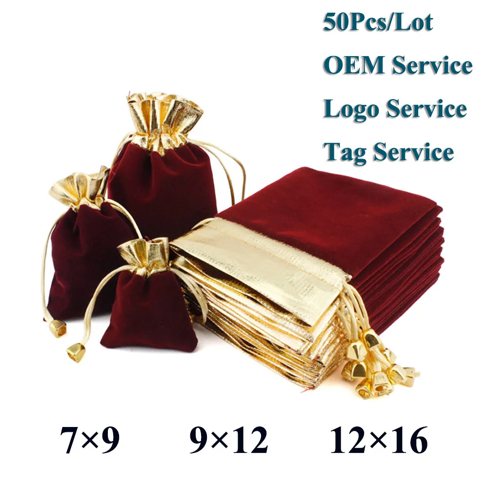 Elegant Velvet Pouches Lint Bag Flannelette Jewlery Sachet