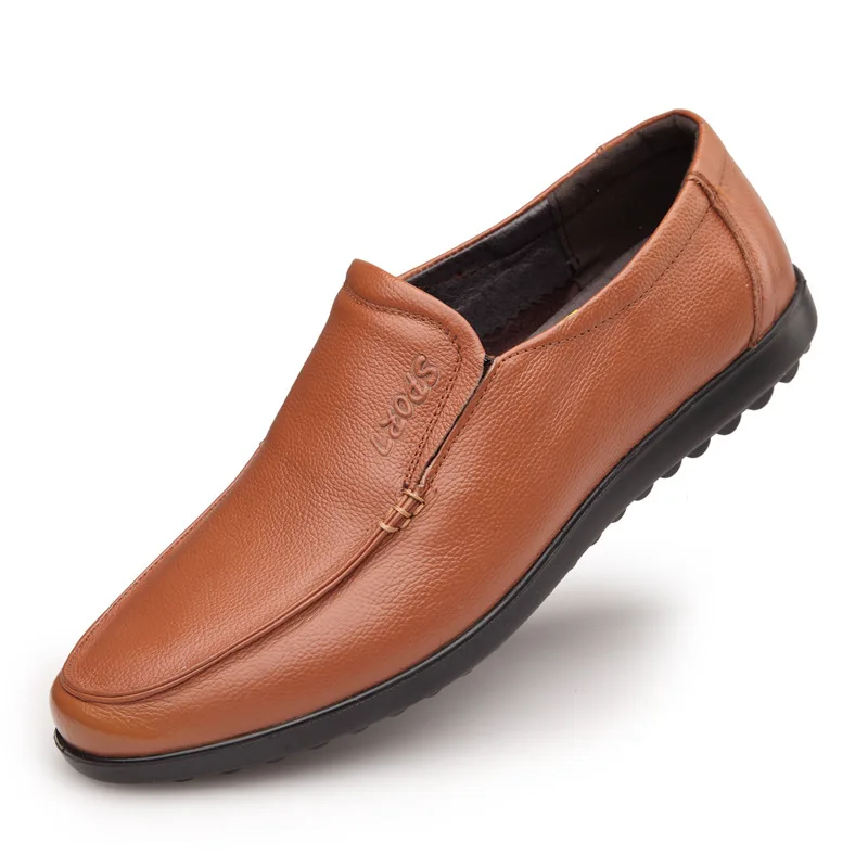 

2019 MEN'S Casual Shoes Genuine Leather Soft Bottom Anti-slip Middle-aged Shoes Breathable Leather Shoes Dad Shoes Full-grain Le
