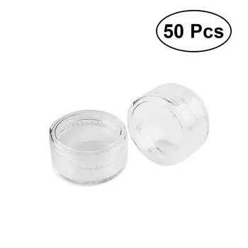 

50pcs 5ml 5g Plastic Pot Jars Empty Tin Cosmetic Containers Portable Round Pot Bottles for Sequin Eyeshadow Makeup Face Cream