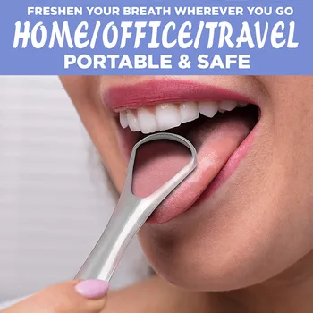 

1PC Useful Tongue Scraper Stainless Steel Oral Tongue Cleaner Mouth Brush Reusable Fresh Breath Maker FD