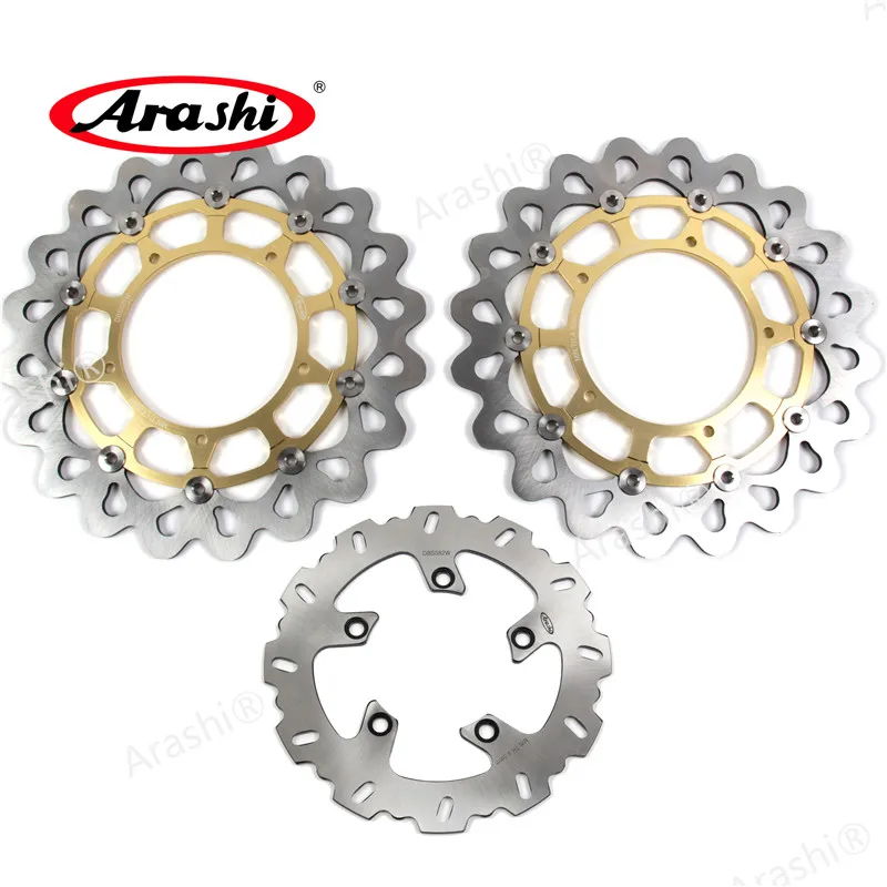 Араши 1 компл FZ1 FAZER 1000 2006-2012 ЧПУ передние и задние тормоза дисковые роторы для YAMAHA 2006 2007 2008 2009 2010 2011 2012 - Цвет: Gold Front Rear
