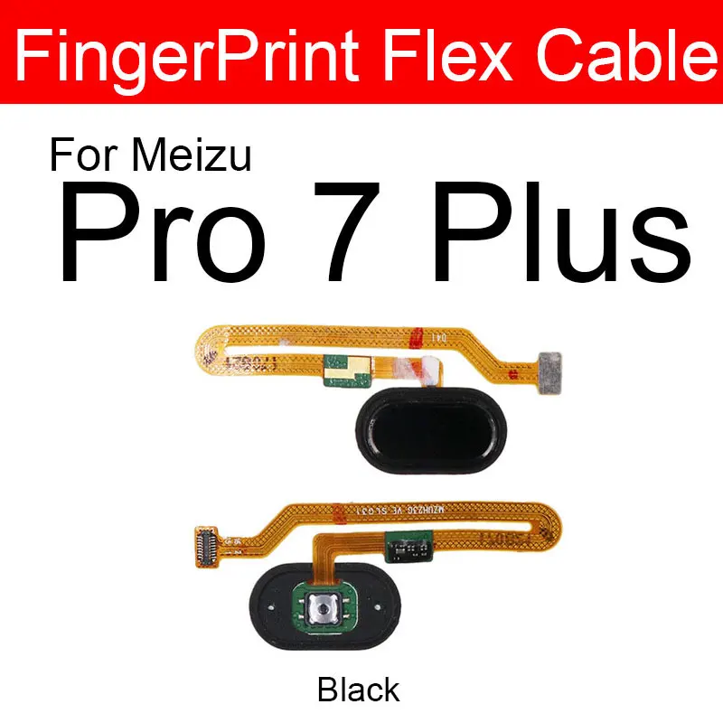 Отпечатков пальцев Сенсор гибкий кабель для Meizu Pro 7 плюс Главная Кнопка меню отпечатков пальцев Touch ID Сенсор гибкий кабель, сменные детали - Цвет: Black Pro 7 Plus