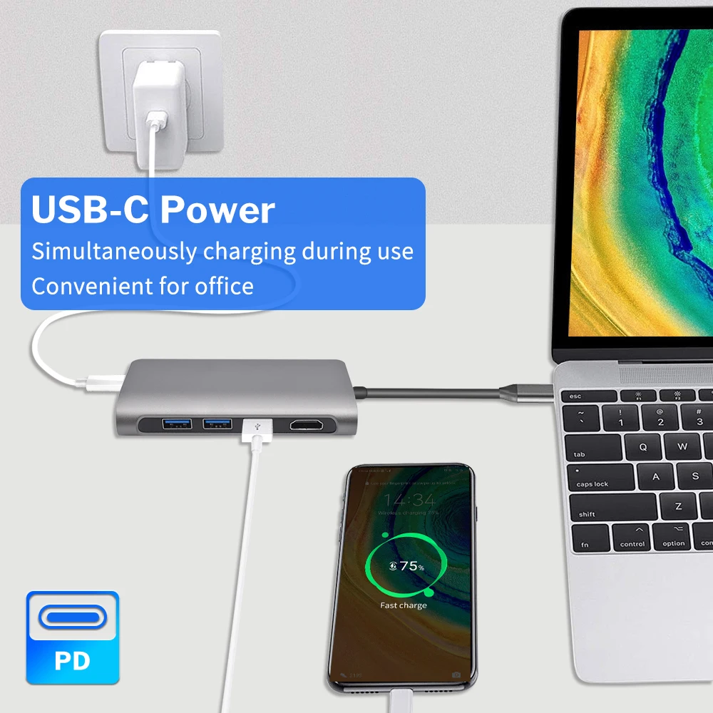 Deelife адаптер типа C usb хаб 3 0 разветвитель Мульти USB док станция USBC RJ45 HDMI для MacBook Pro PC