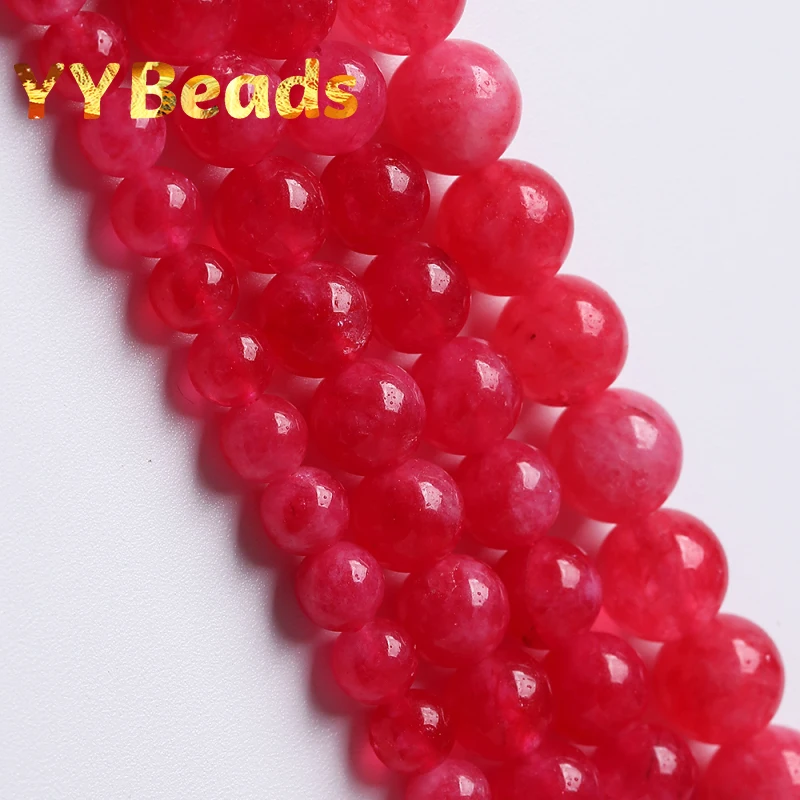 

Natural Red Rhodochrosite Jades Stone Beads Red Jades Round Loose Beads DIY Bracelet Accessories For Jewelry Making 6 8 10mm 15"