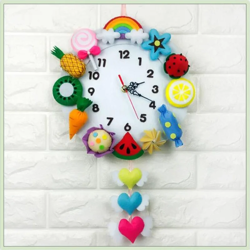 DIY Забавные настенные часы в детском саду, познавательные, обучающие игрушки для детей Дети ручной работы игрушки для домашнего украшения, рождественские подарки