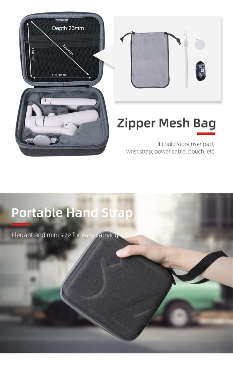 Sunnylife B74 Portable Carrying Case Protective Handbag Storage Bag Accessories for DJI OM5 Handheld Gimbal Accessories