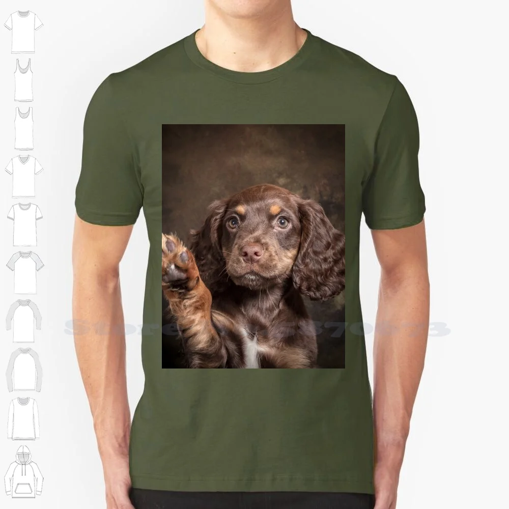 thumbnail image 1 of Sudadera con capucha Charlie Wave 100 % algodón, cachorro cocker spaniel, perro de trabajo Wave, color marrón chocolate, 1 of 5