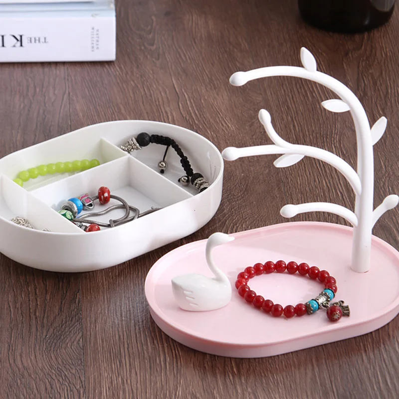 High Level Wholesale Swan Tree Stand Base Case Show Rack Jewelry Necklace Ring Earring Necklace Organizer Jewelry Finishing Box