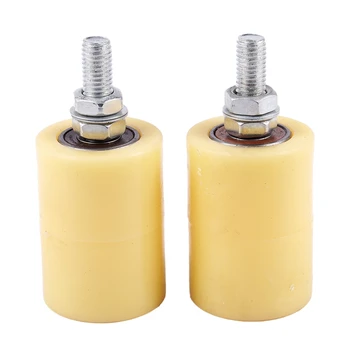 

New-2PCS 50X70Mm PP Steel Flat Roller Bearing Guiding Wheel 6201 M12 Screw for Electric Door Sliding Gate