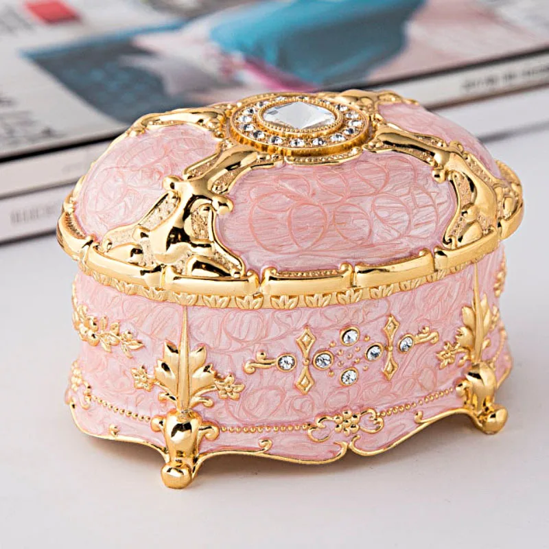 HighgradeOvalJewelryBoxEuropeanGiftStorageCaseHomeArtCraft