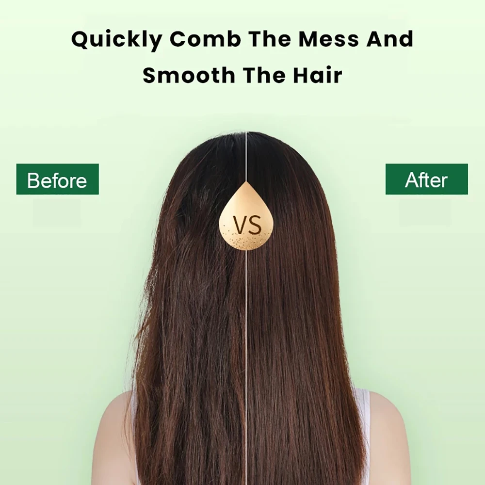 Green Pink Hair Straightener Brush Straightening Iron with Built in Comb 20s Fast Heating & 17 Temp Setting Anti-Scald Tool