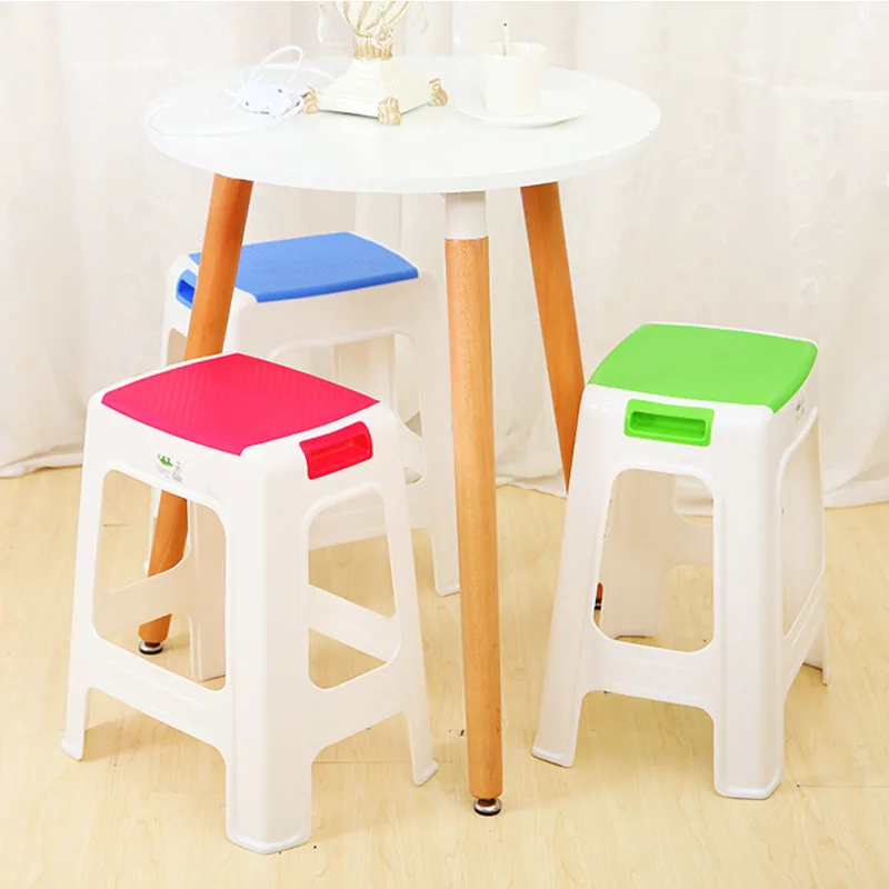 5/4 set Nordic Style Thick Non-Slip Stool Bathroom Stool Table Stool Footstool High Stool Chair Plastic Stool Bench