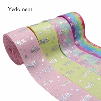 

10 Yards 1.5'' 38MM Silver Foil Ballet Shoes Printed Grosgrain Ribbons For Hair Bows DIY Handmade Materials Y19103005