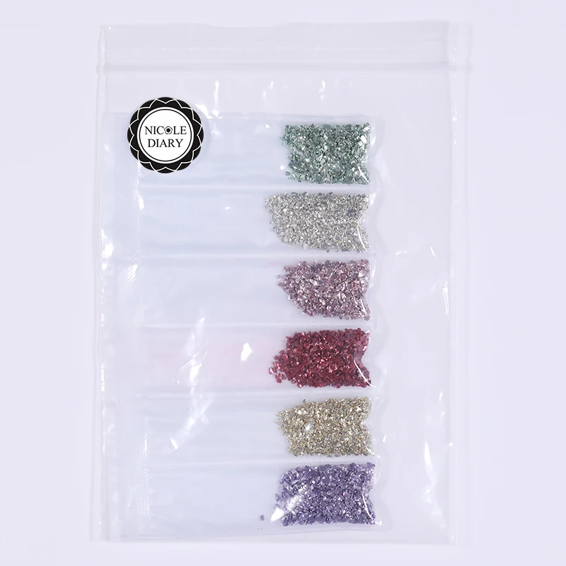 Mixed Sizes 1000Pcs Nail Rhinestones Crushed Stones Irregular Glitter Beads Jewelry Making DIY AB Color Crystal Flat Bottom