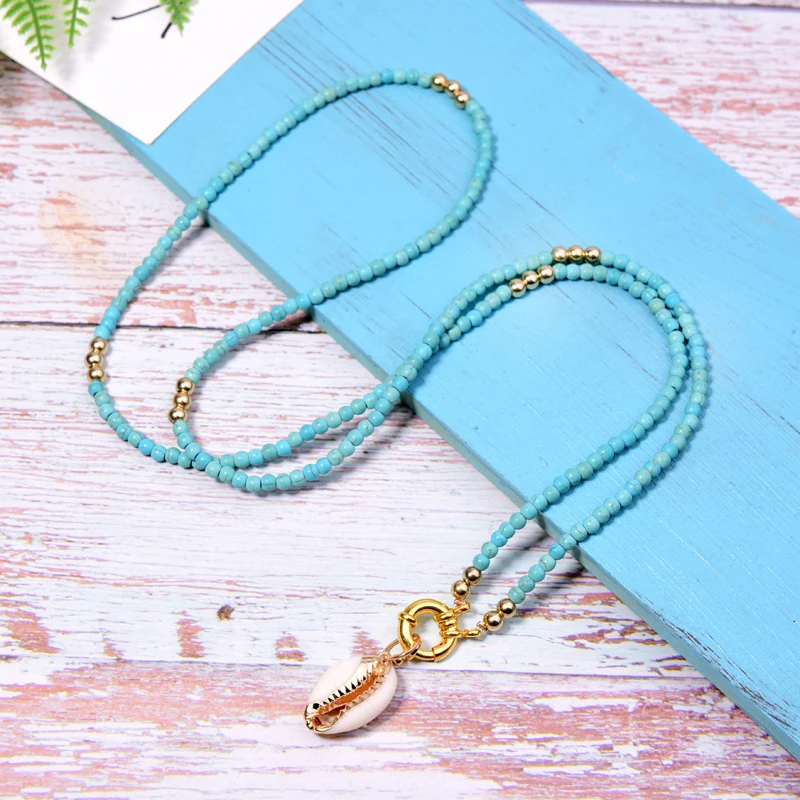 MOON GIRL Big Seashell Long Pendant Necklace Bohemian Fashion Statement Boho Party Collier Femme Dropshipping