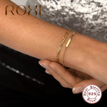 

ROXI INS Adjustable Bead Chain Bracelets for Women Girls Minimalism 925 Sterling Silver Pulseras Bracelet Bransoletki Damskie