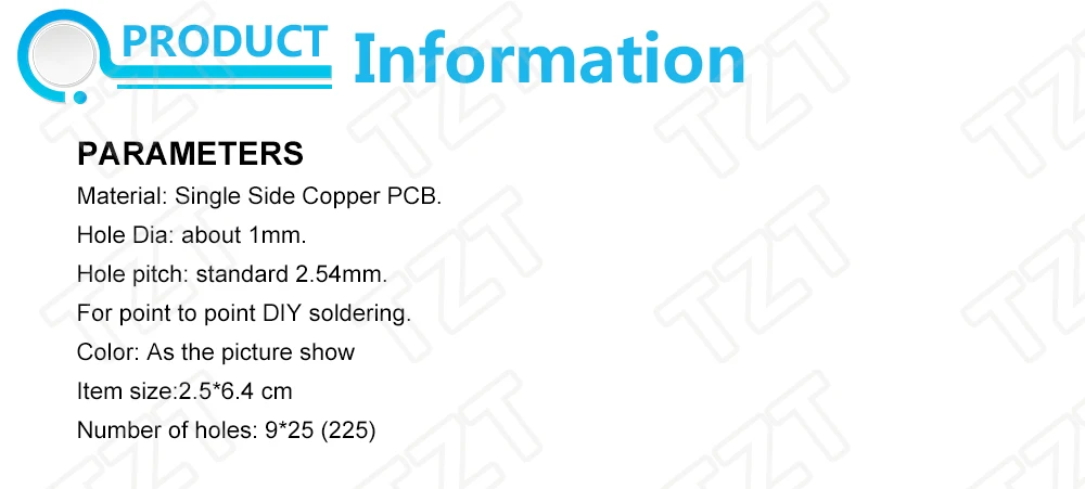 1/5/10 Stück DIY 2,5x6,4 2,5*6,4CM Prototyp-Leiterplatte Universelle Experimentierplatine Einreihige Durchgangslochplatine – Detail 1