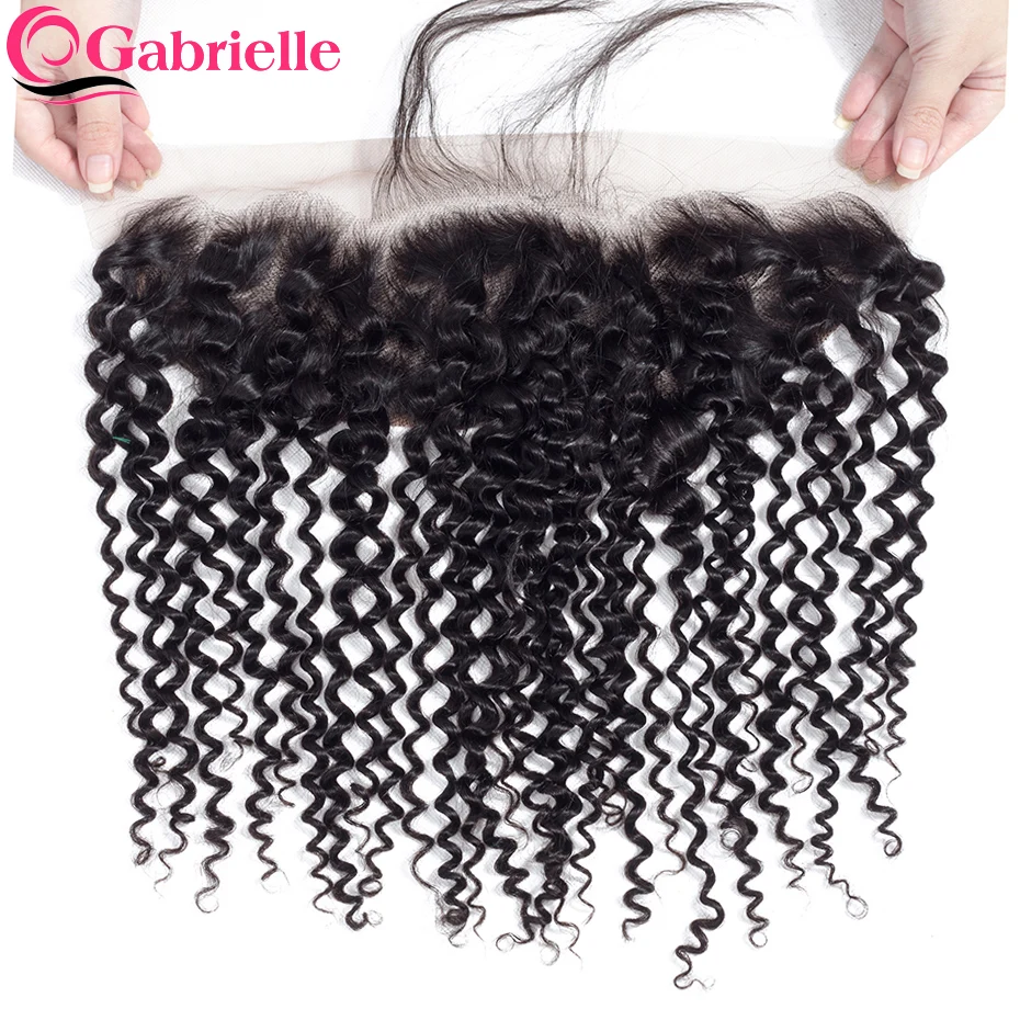 Кудрявые бразильские накладные волосы Gabrielle 13x4 на сетке свободные/Средние/три
