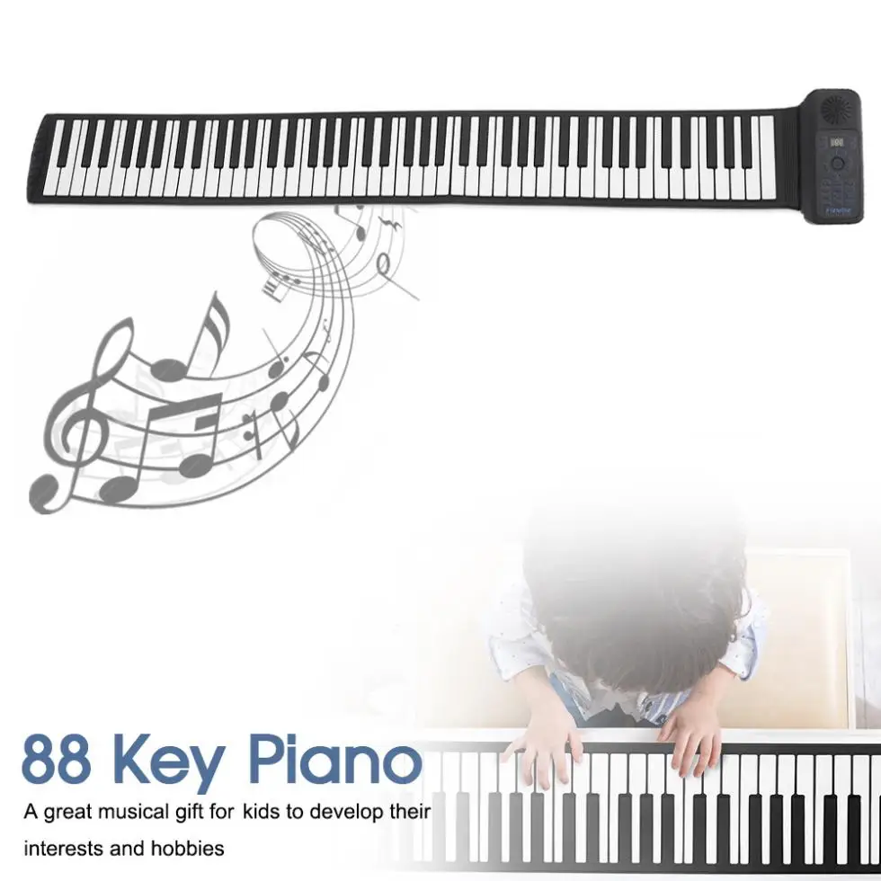 88 клавиш USB MIDI свернутый пианино электронная портативная силиконовая Гибкая