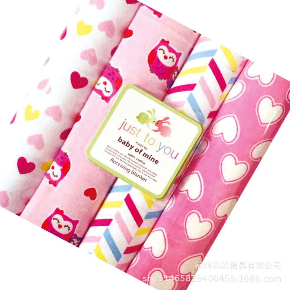JL167A-pink Одеяло для новорожденных, 100 хлопок, набор пеленок с принтом животных, обертка, хлопок, постельное белье для младенцев, 76*76 см - Цвет: JL167A-pink