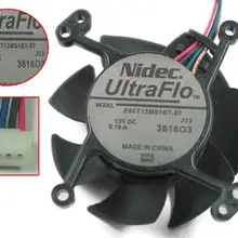 Nidec E60T13MS1B7 57 DC 13A 0.13A 4 проводной 60x60x25mm Круглый Вентилятор для