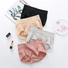 3 шт./компл. японский Стиль кружевные трусики с открытой промежностью со средней талией нижнее белье, бесшовное нижнее белье, корректор ягодиц однотонные Цвет из хлопка трусы для девушек, женские, зимние сапоги