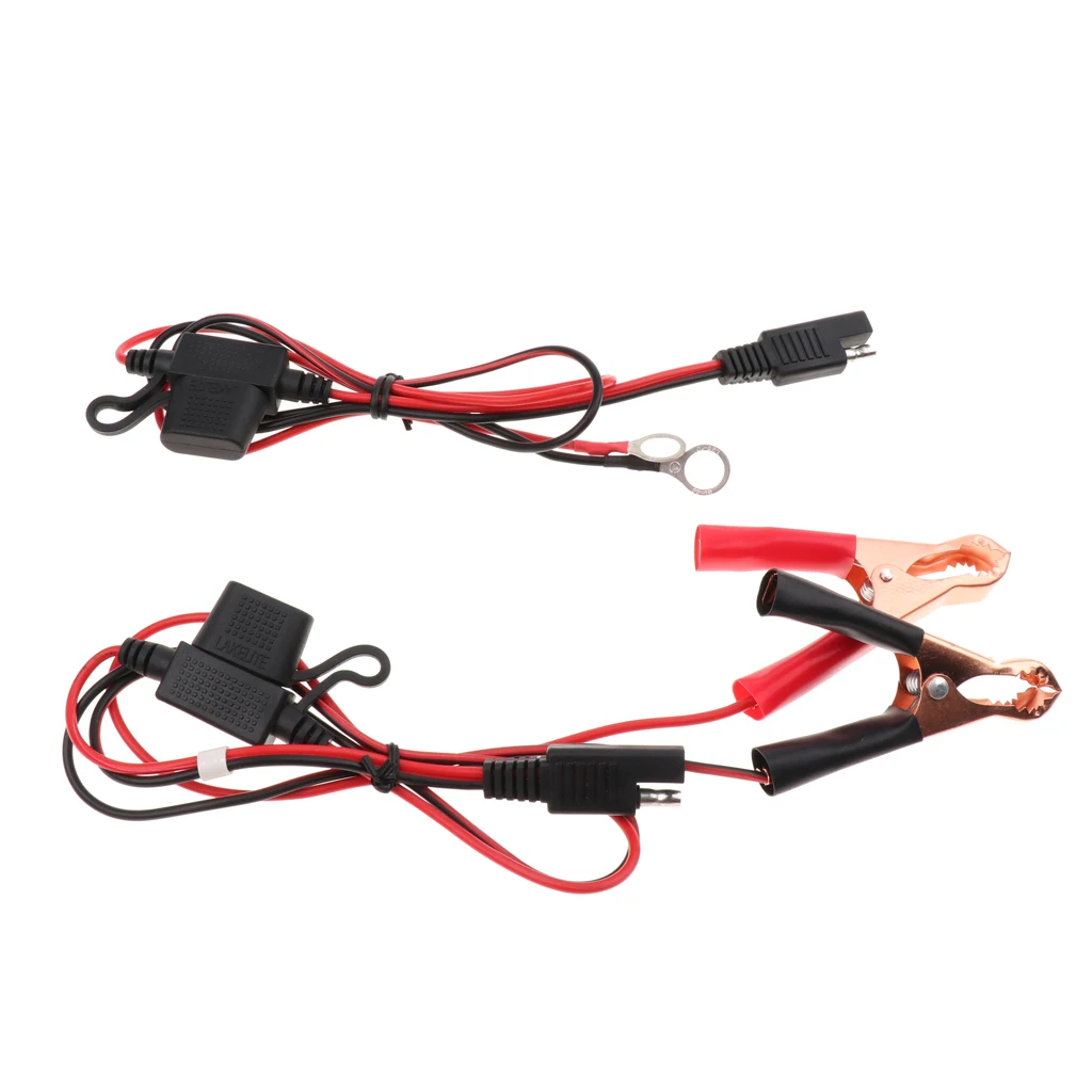 2 Pieces Battery Alligator Clip To SAE 16 Gauge 2Pins Cord Fuse Quick Connectors