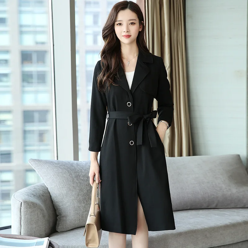 

2017 Autumn And Winter New Style Korean-style High-End Mid-length Trench Coat Women's Fashion Good Quality Hot Selling