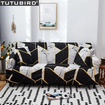 

Modern style Flexible Spandex Sofa Cover marble marbling print throw pillow cover Stretch Tight Couch Case in living room