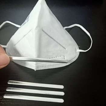

100 PCS 85 mm Masks Nose Strips Aluminum Strips With Adhesive For DIY Masks Nose Bridge Clips Craft Accessories High Quality