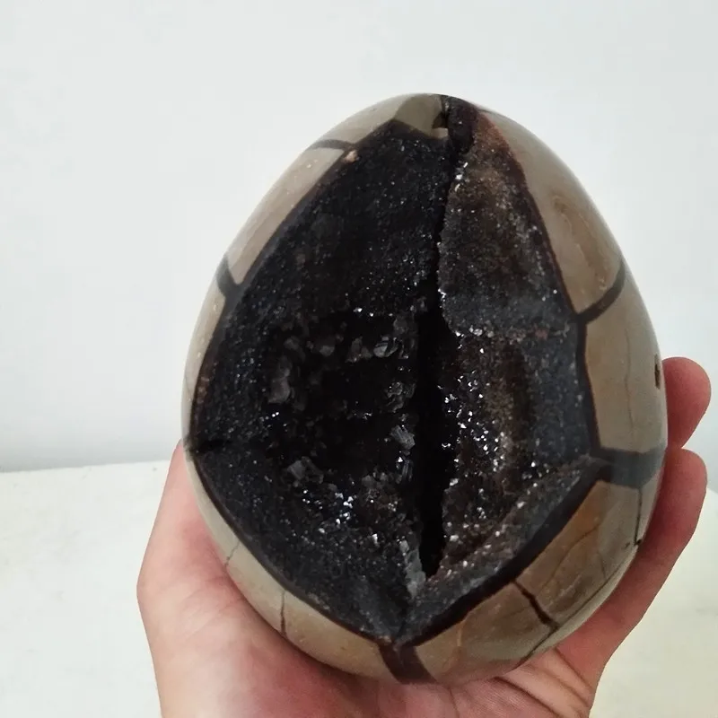Geode Природный септарский камень яйцо дракона Идеальный Кристалл Кластерные