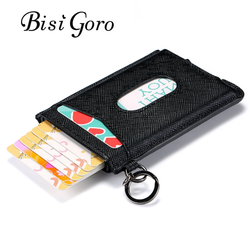 Кошелек из воловьей кожи BISI GORO 2020 минималистичный с RFID защитой|Держатели для карт