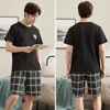 Plus Size Pajamas For Men Casual Cotton Print Pajama Sets Summer Short Sleeve Pijama+Elastic Striped Shorts Home Suit Pyjamas ► Photo 3/6