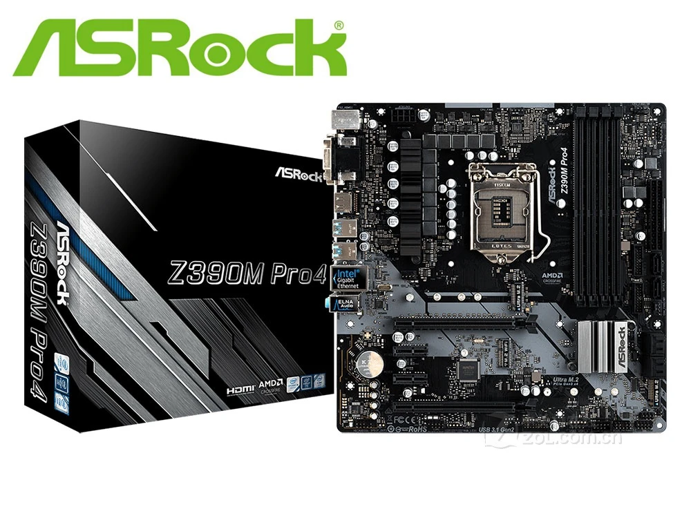 Новая десктопная Материнская плата ASRock Z390M Pro4 LGA 1151 DDR4 64 Гб USB2.0 USB3.1 Z390 компьютерная