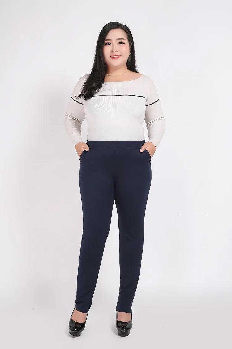 2018 плюс размер 5xl, 6XL, 8XL, 9XL эластичные женские брюки-карандаш черные обтягивающие фитнес штаны большого размера офисные женские брюки