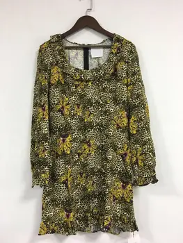 

Women Dress 2020 Spring / Summer New Style Retro Print Square Collar Fungus Short Dress