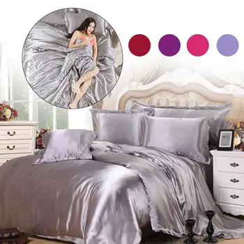

Bed Sheet Violet Bedding Bedroom Pillowcase Bed Linings Red Taro Purple Sleep Silk Four-Piece Set Quilt Comforterbeddingset