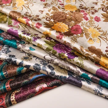 

European Thick Gold Velvet Sofa Fabric Small Flower Ice Flannel Cushion Pillow Cover Tablecloth Material by the Yard