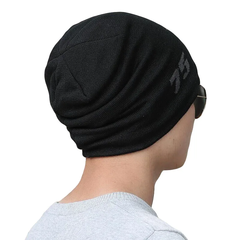 SUOGRY Winter New Knitted Men's Hats Plus Velvet Thickening Outdoor Warm and Comfortable Caps Fashion Pentagram skullies beanie