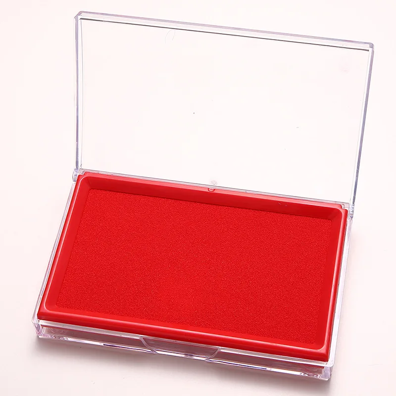 Deli Stamp Pad Inkpad Transparent Box Red Financial Universal Stamp Pad Deli 9864 Large Size Office Supplies