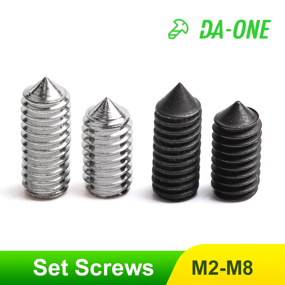 Steel Cone Point Grub Set Steel Screws Bolts M2 M2.5 M3 M4 M5 M6 M8