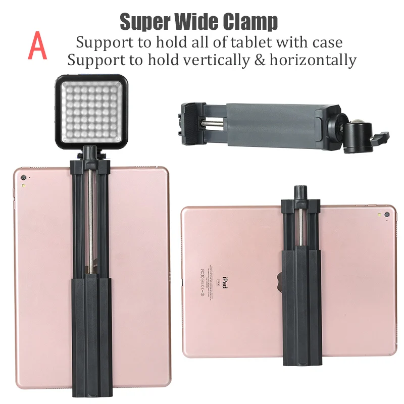 Tablet Big Holder 1/4" Female Clamp Stand Tripod For iPad Pro 12.9" 11" Air Mini Samsung Huawei Xiaomi tablet stand tablet holder