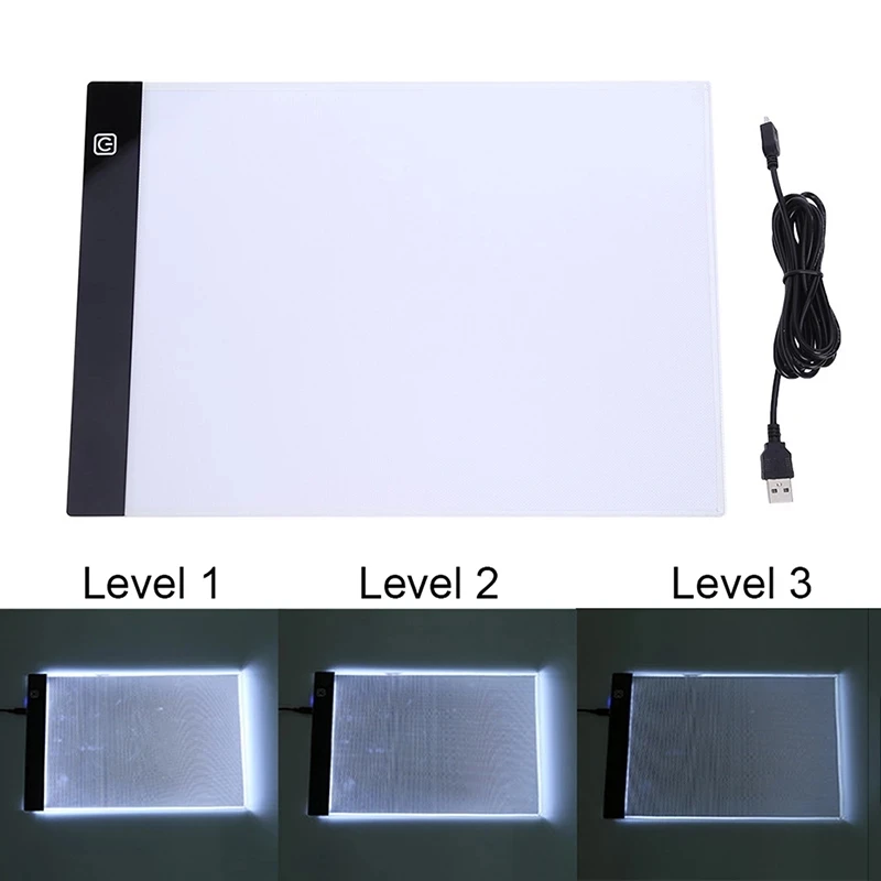 

5PCS Diamond Painting Storage Bag Led Pad Kits A4 20X30-Size Three Level Dimmable Led Light Pad for Diamond Painting Embroidery