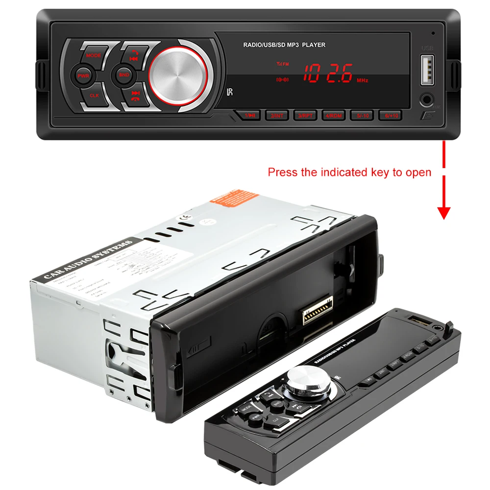 Автомобильное радио AUSEK 1din 12 В в тире автоаудио стерео Bluetooth Авторадио FM AUX вход