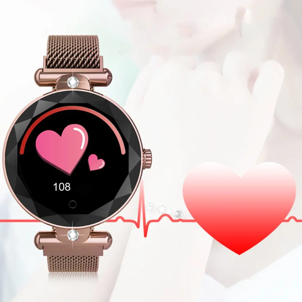 H12 Female Crystal Stainless Smart Bracelet Waterproof Disc Color Screen Watch Call Reminder Heart Rate Movement