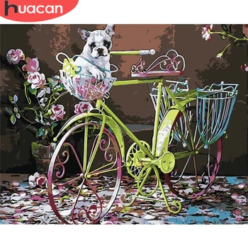 

HUACAN Painting By Numbers Landscape Drawing On Canvas HandPainted Bicycle Art Picture Kits DIY Gift Home Decoration