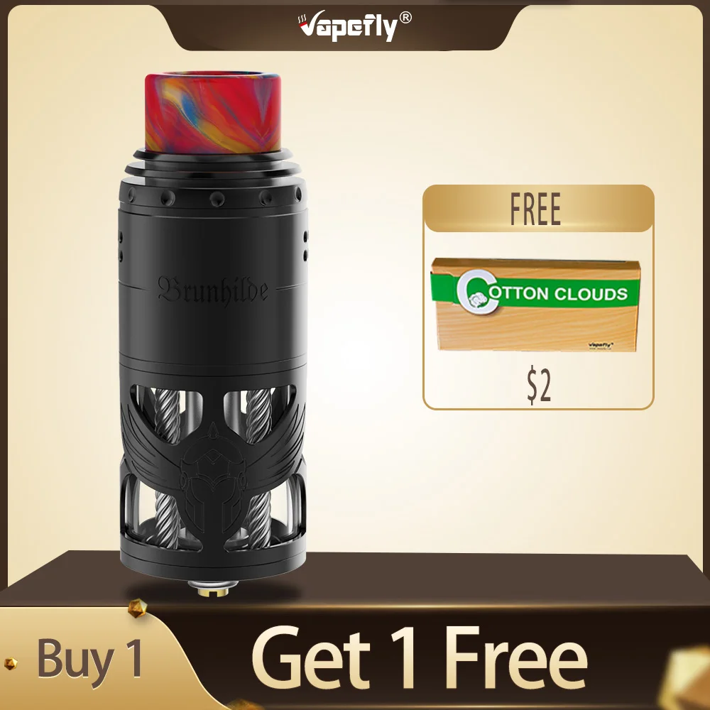 Baratos Regalo gratis vaporoso Brunhilde superior bobinadora RTA tanque 8 ml 2 ml W alrededor superior flujo de aire doble bobina construir Deck E cigarrillo vaporizador atomizador