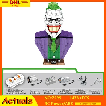 

IN STOCK MOC DC Super Hero Evil Clown Bust MOC Statue Bricks star Dark Knight wars Batman Joker Figures Building Blocks Kid Toys