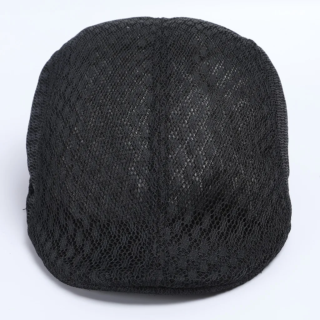Men Beret Caps Women Vintage Mash Summer Visor Hat Sunhat Casual Comfort Breathable Beret Flat Cap 10 Color Beret Bomme