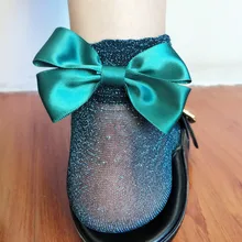 Галстук-бабочка Harajuku милые носки блестящая сетка шелковая лента бабочка сексуальный горячий Блестящий Кристалл Стекло Эластичный Бант